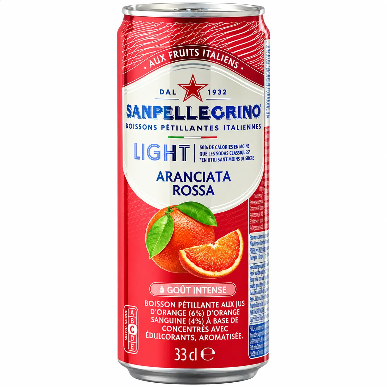 San Pellegrino Light Aranciata Rossa Canette 33 Cl