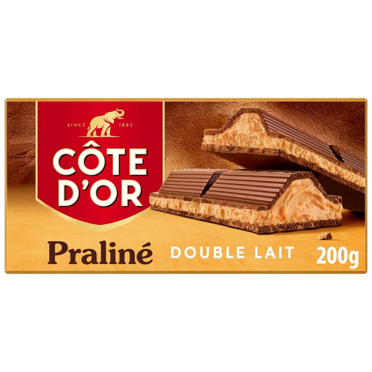 Côte d'Or Praliné Double Lait Tablette de Chocolat 200 Gr