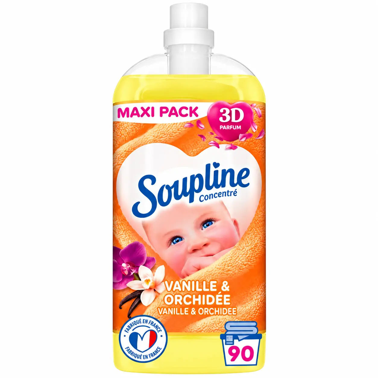 Soupline Vanille & Orchidée Adoucissant 1,9 L 90 Doses