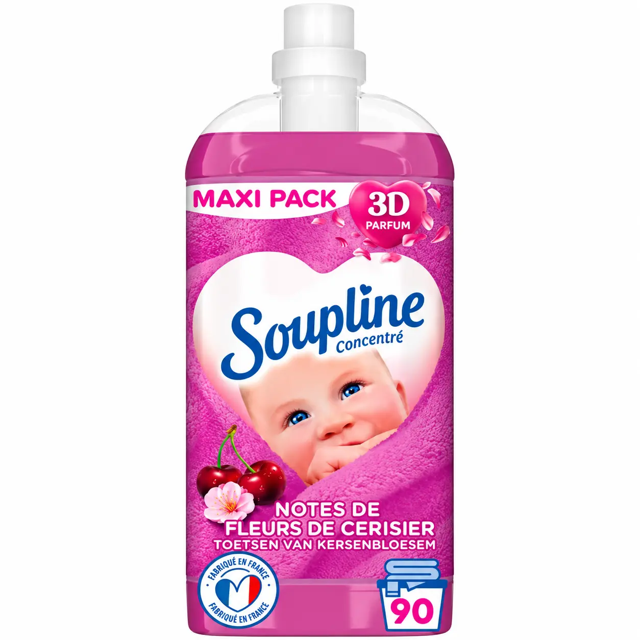 Soupline Fleurs de Cerisier Adoucissant 1,9 L 90 Doses