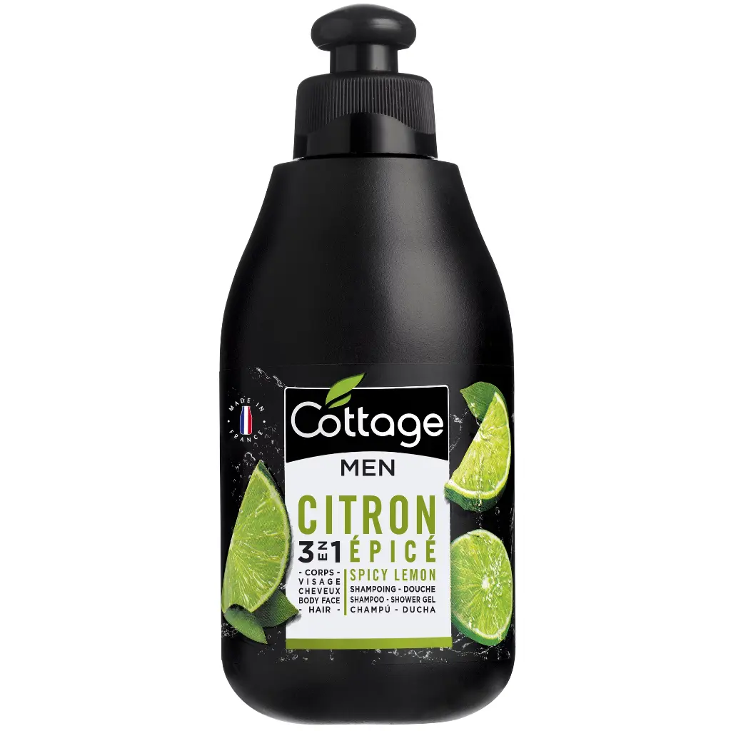 Cottage Men 3en1 Citron Épicé Shampoing Douche 250 Ml