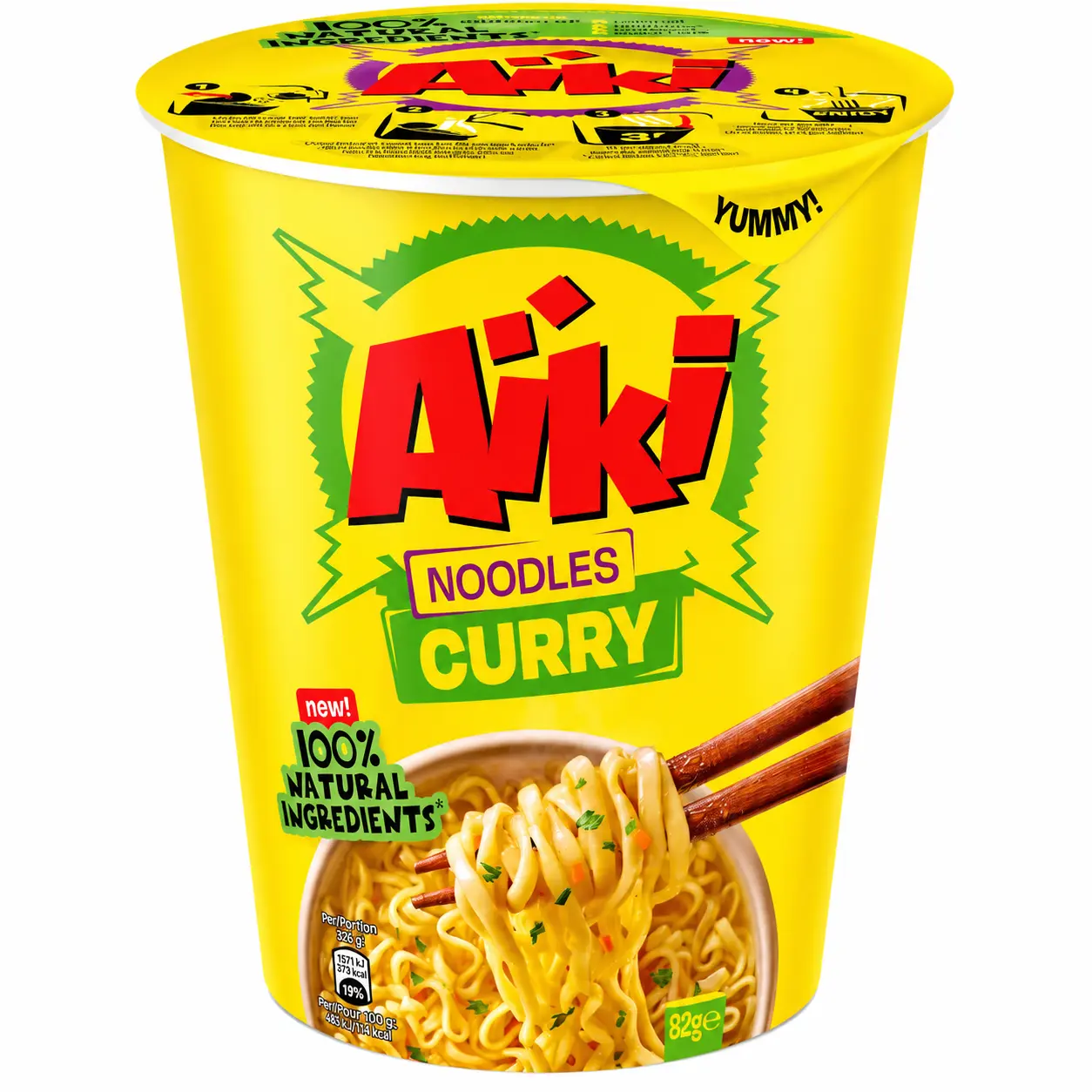 Aiki Noodles Curry Cup Nouilles Instantanées 82 Gr