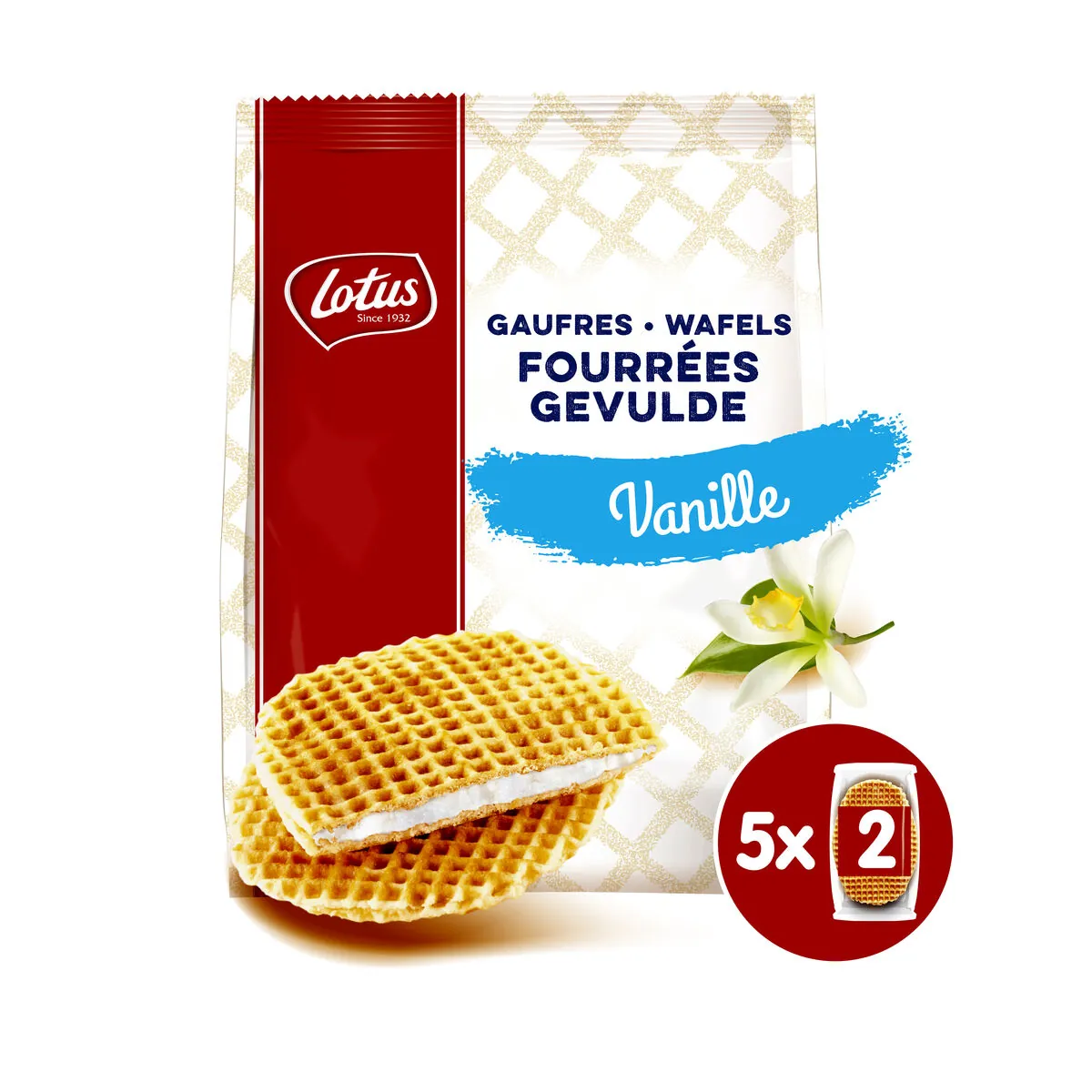 Lotus Gaufres Fourrées Vanille 5x2 Pièces 310 Gr