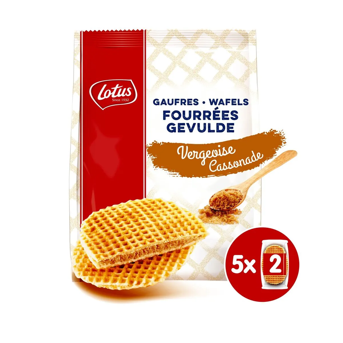 Lotus Gaufres Fourrées Cassonade 5x2 Pièces 310 Gr