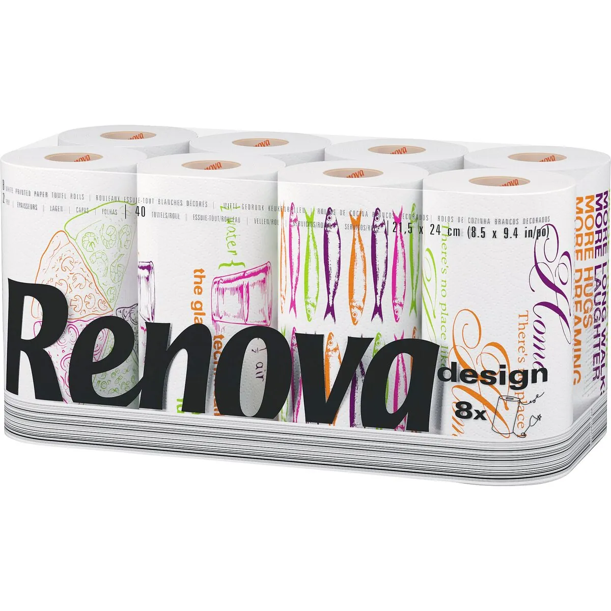 Renova Design Essuie-Tout 8 Rouleaux
