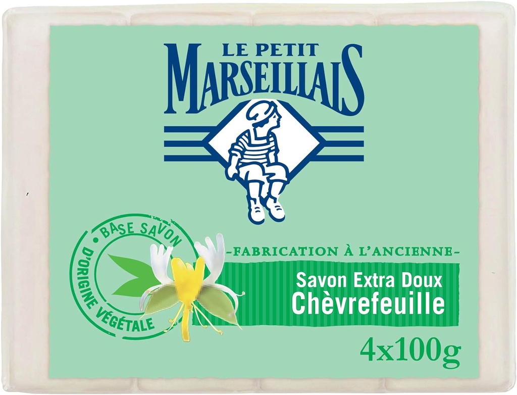 Le Petit Marseillais Savon Chèvrefeuille 4x100 Gr