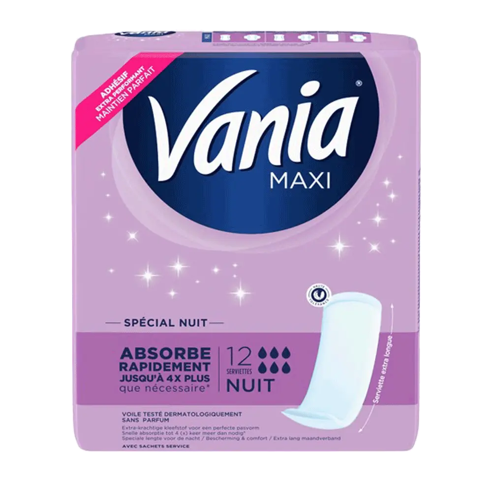 Vania Maxi Night Serviettes Hygiéniques 12 Pièces