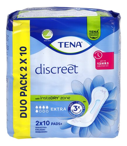 Tena Discreet Extra Serviettes Hygiéniques 20 Pièces