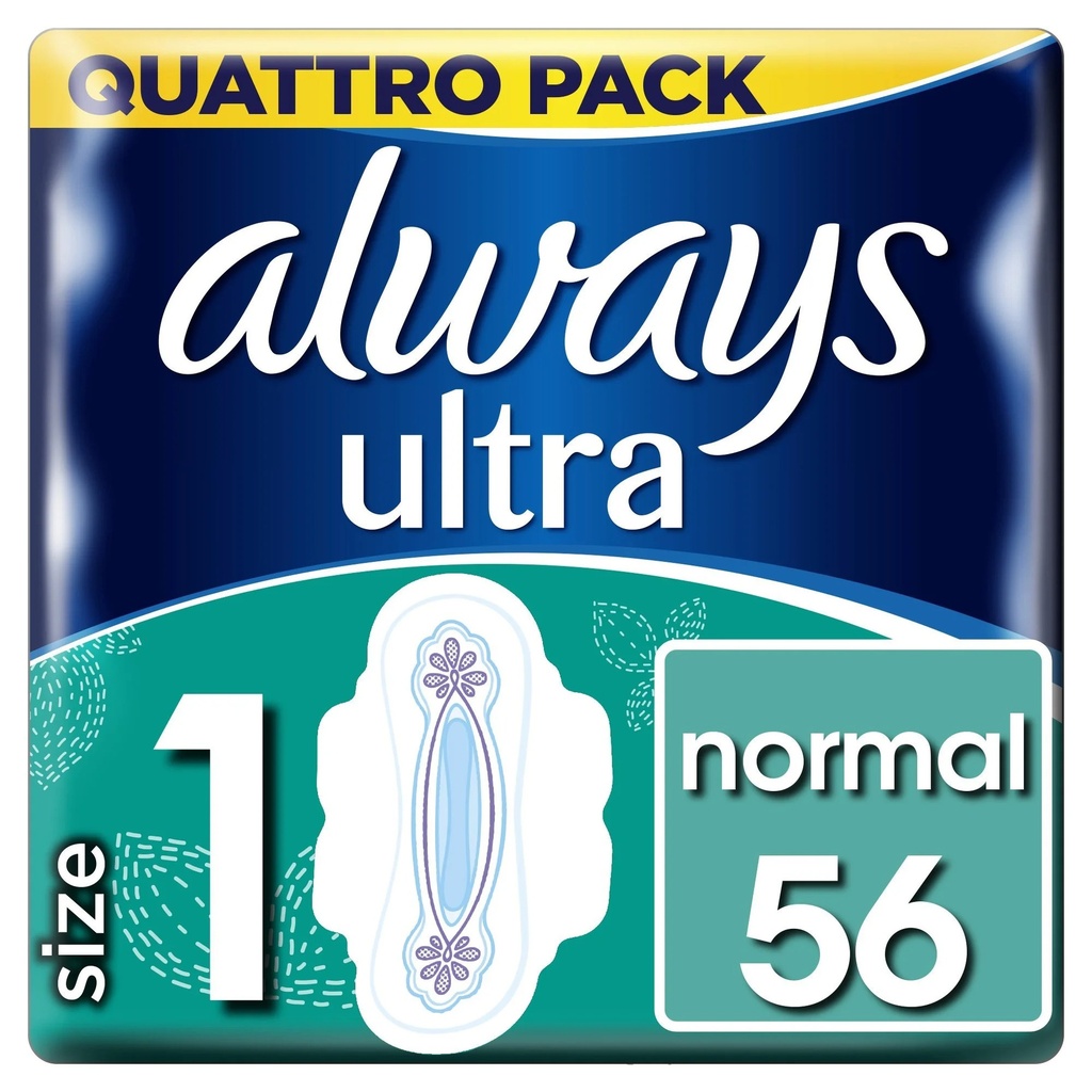 Always Ultra Normal Plus Serviettes Hygiéniques 56 Pièces