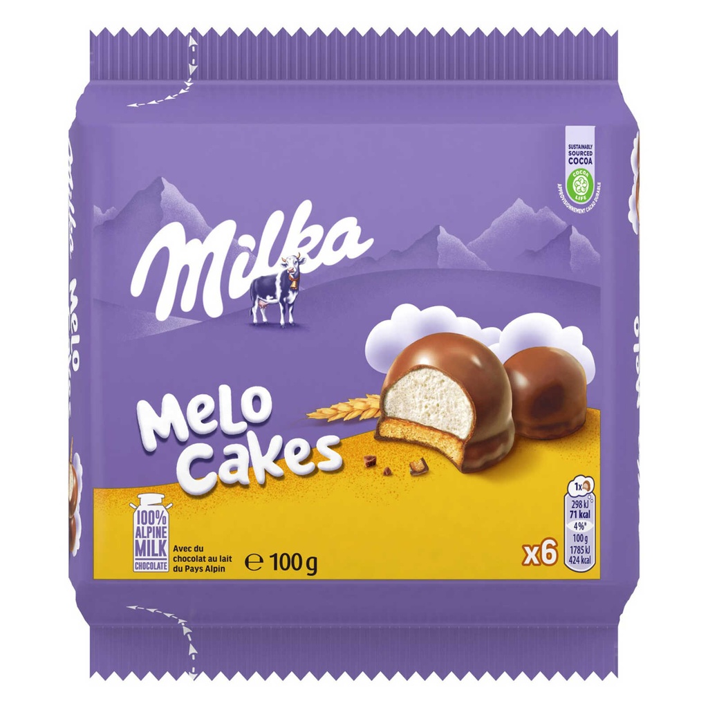 Milka Melo Cakes 6 Pièces 100 Gr