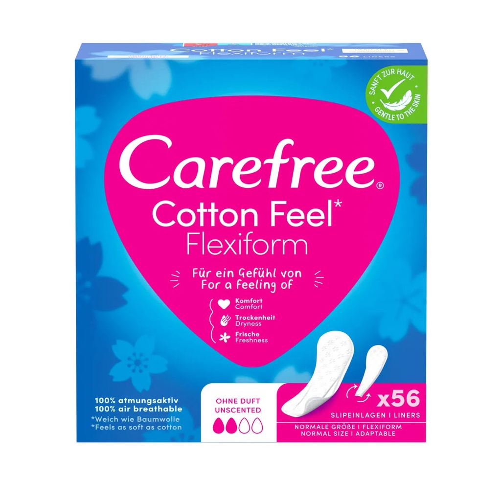 Carefree Cotton Feel Flexiform Protège-Slips 56 Pièces