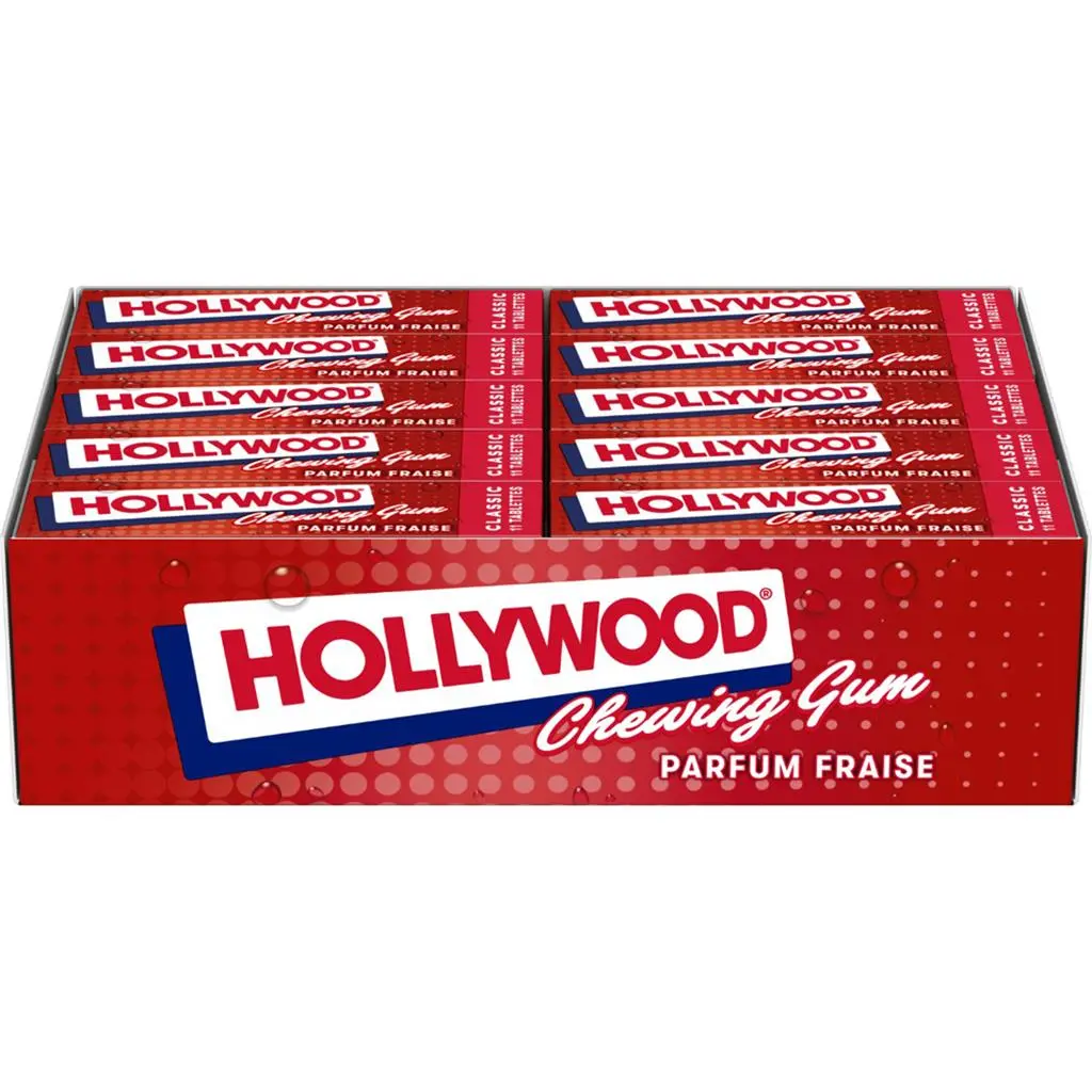 Hollywood Fraise Chewing-gum 20x31 Gr