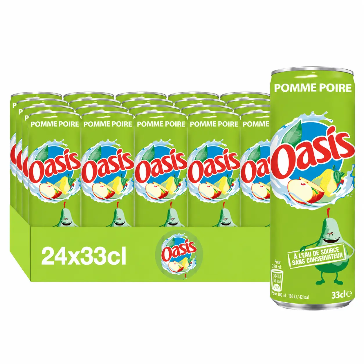 Oasis Pomme Poire Canette 24x33 Cl