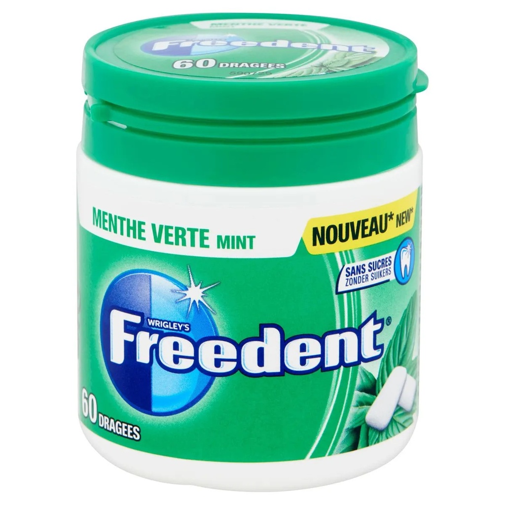 Freedent Menthe Verte Chewing-gum 60 Pièces 84 Gr