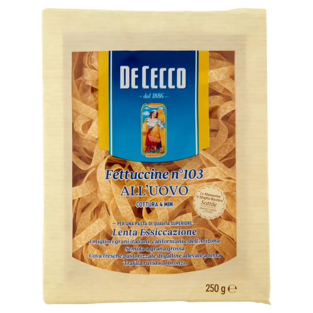De Cecco Fettucine All'Uovo Pâtes 250 Gr