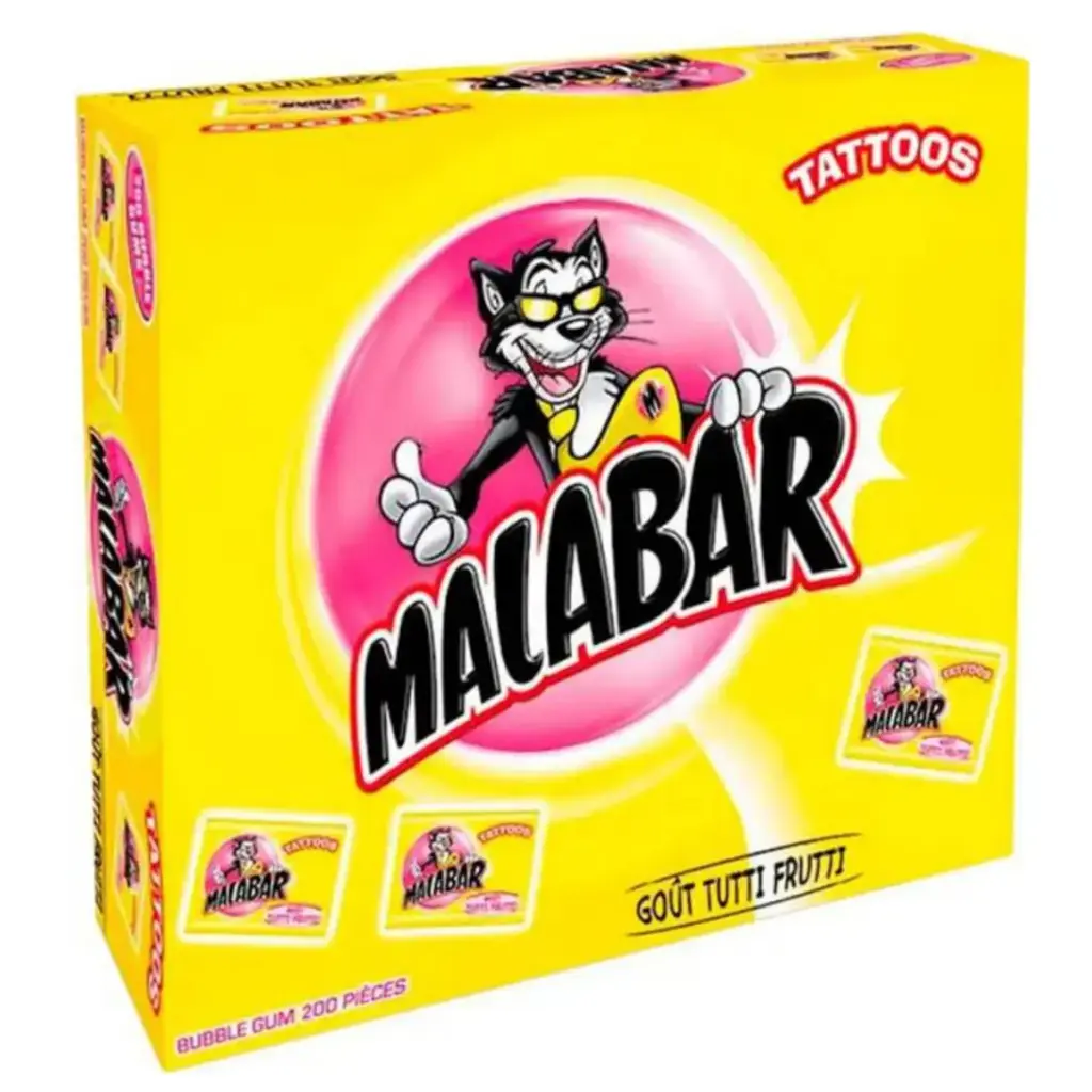 Malabar Tutti Frutti Bubble Gum 200 Pièces