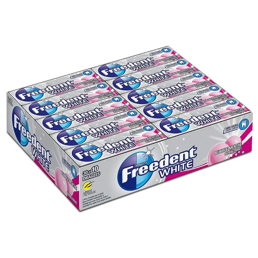 Freedent White Bubble Menthe Chewing-gum 30x14 Gr