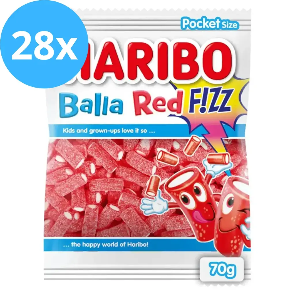 Haribo Balla Red Fizz Bonbons 28x70 Gr