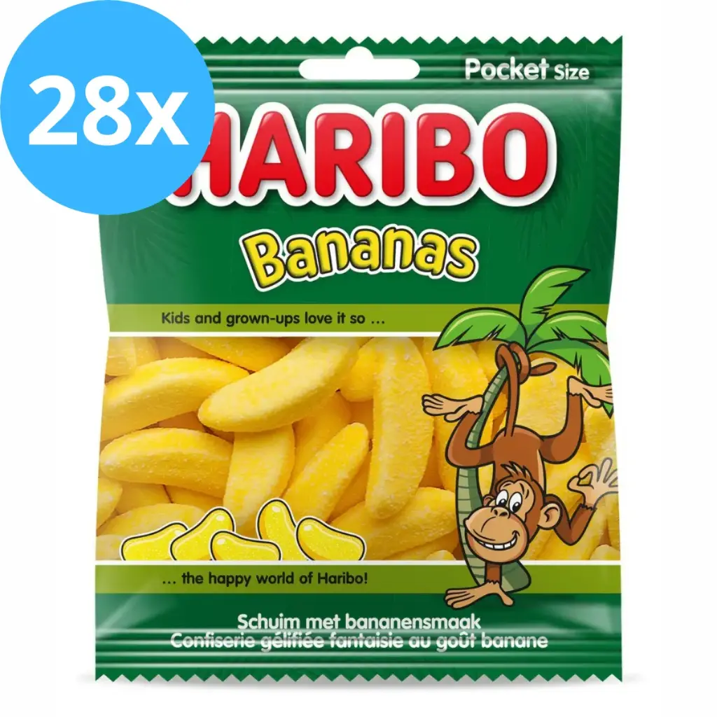 Haribo Bananas Bonbons 28x70 Gr