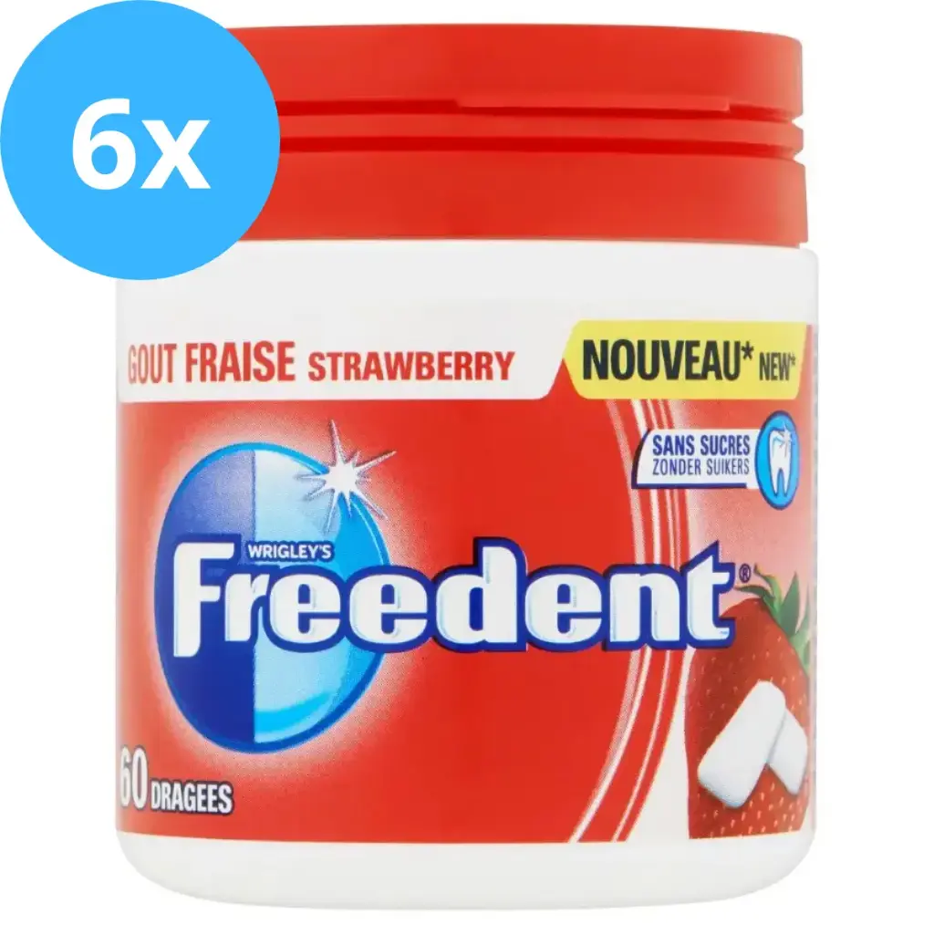 Freedent Fraise Chewing-gum 6x60 Pièces