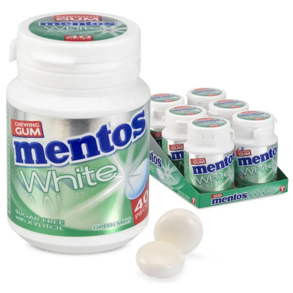 Mentos White Green Mint Chewing-Gum 6x40 Pièces