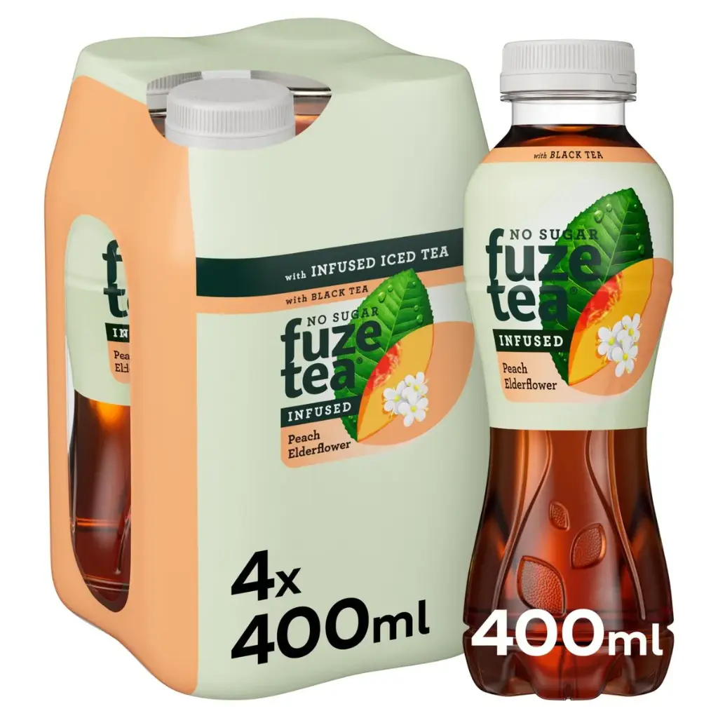 Fuze Tea Black Peach Elderflower No Sugar 4x40 Cl