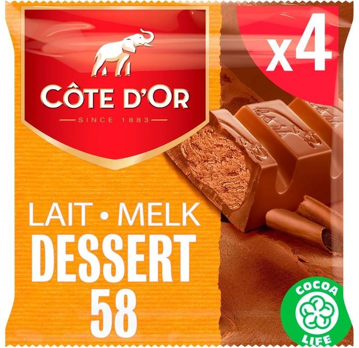 Côte d'Or Dessert 58 Bâtons de Chocolat 4x45 Gr
