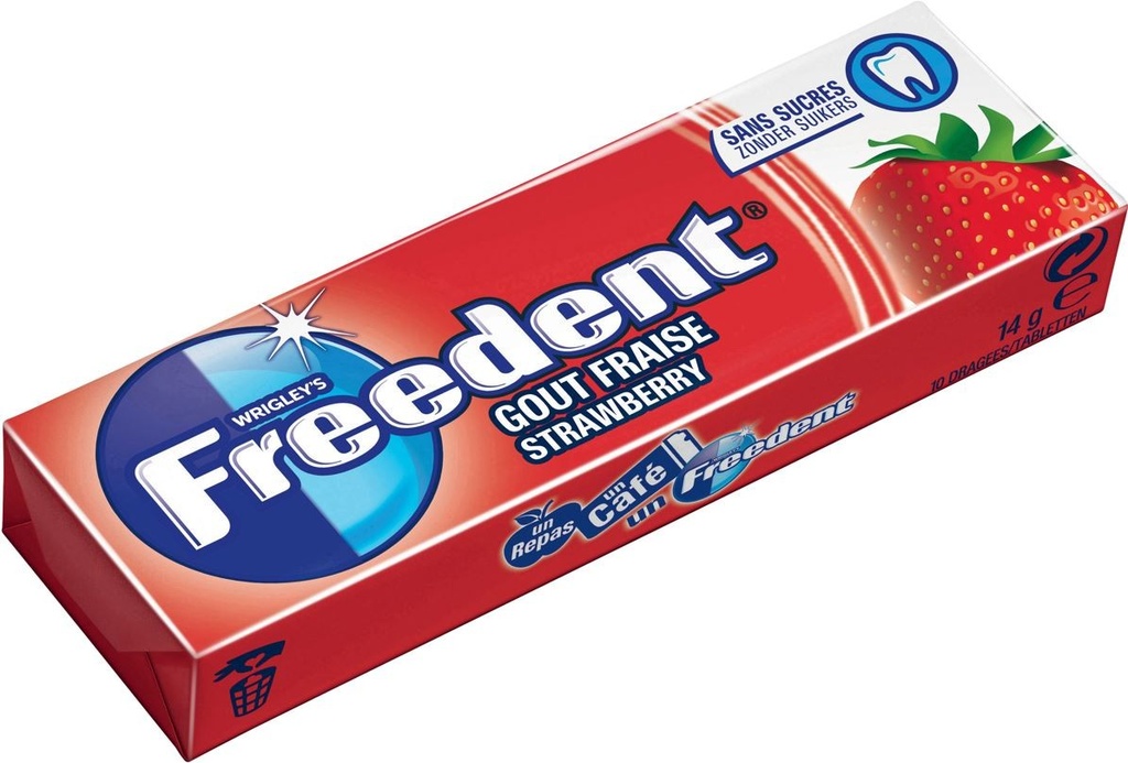 Freedent Goût Fraise Chewing-gum 10 Pcs