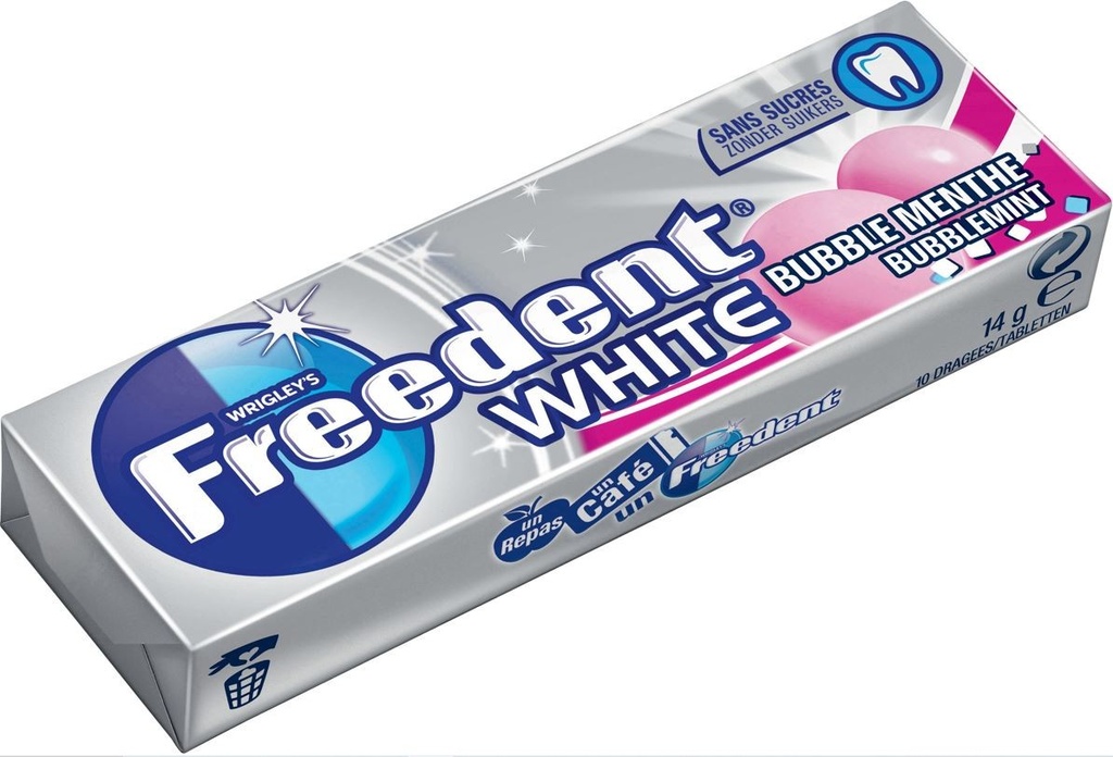 Freedent White Bubble Menthe Chewing-gum 10 Pcs