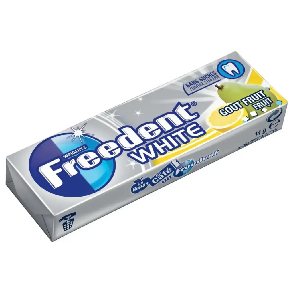 Freedent White Goût Fruit Chewing-gum 10 Pièces 14 Gr