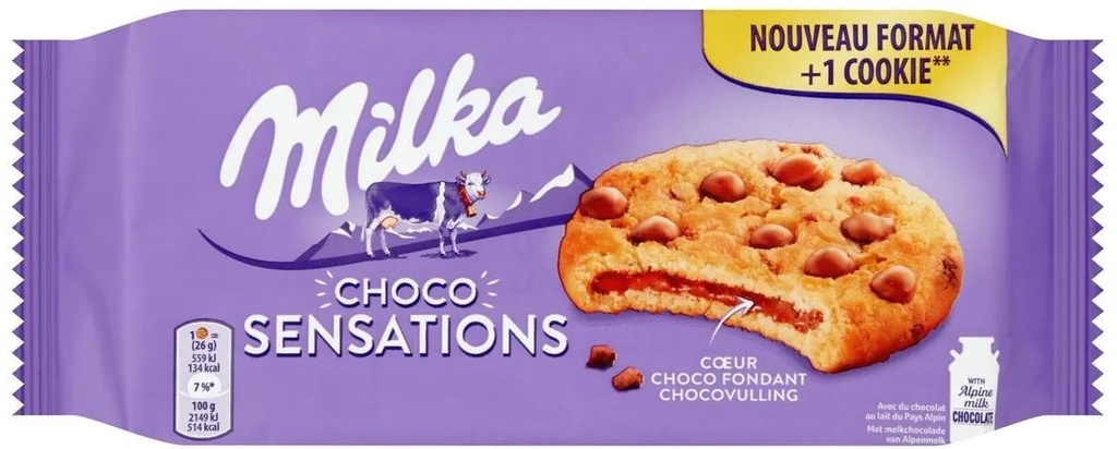 Milka Cookies Sensations Cœur Choco Fondant 208 Gr