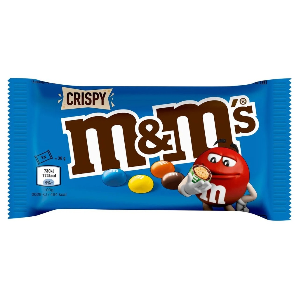 M&M's Crispy Chocolat Billes Chocolatées 36 Gr