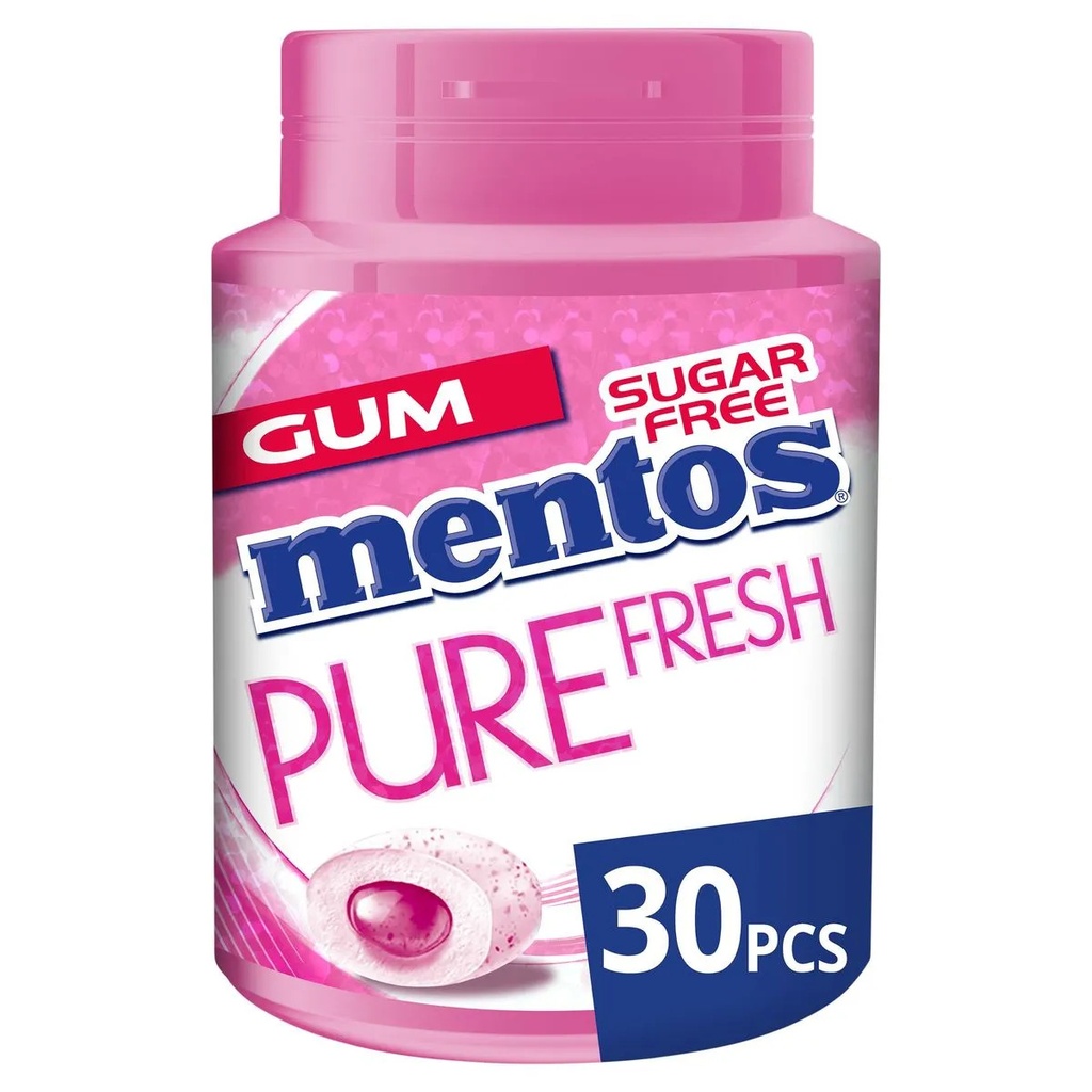 Mentos Pure Fresh Bubble Fresh Chewing-Gum 30 Pièces 60 Gr