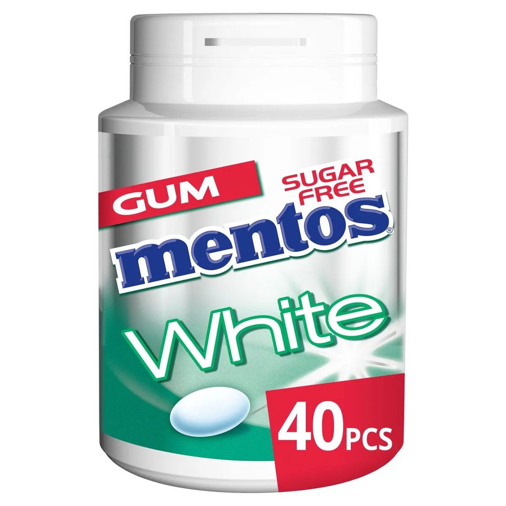 Mentos White Green Mint Chewing-Gum 40 Pièces 60 Gr