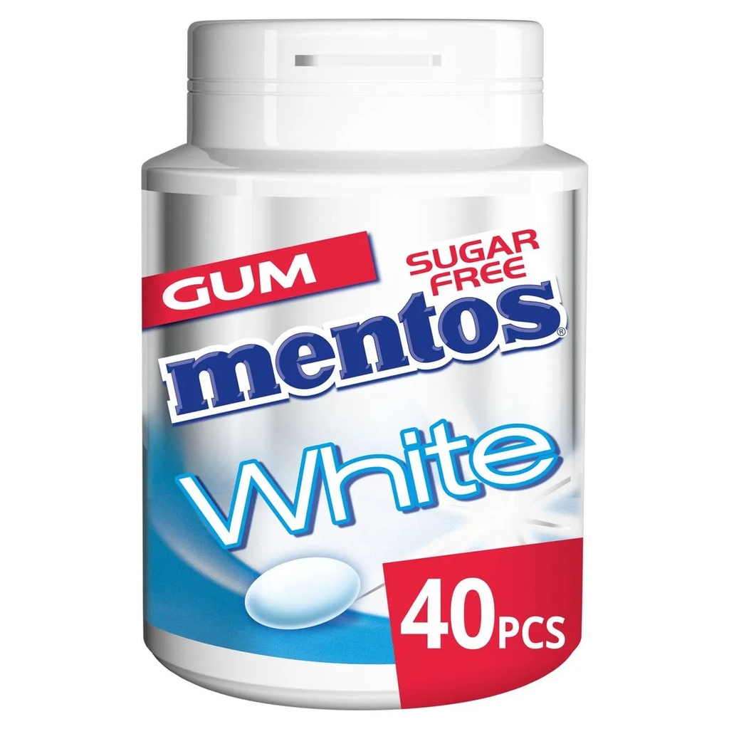 Mentos White Sweet Mint Chewing-gum 40 Pièces 60 Gr