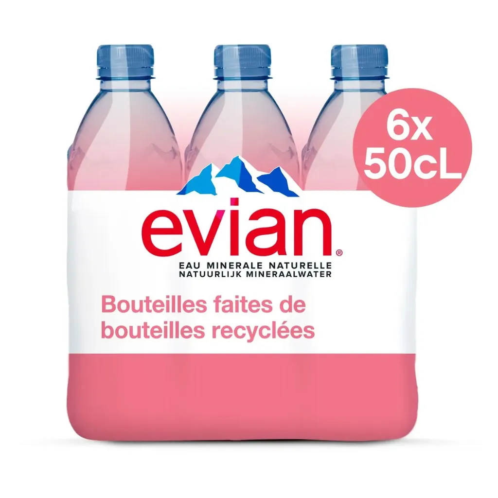 Evian Eau Plate Bouteille 6x50 Cl