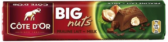 Côte d'Or Big Nuts Praliné Lait 75 Gr