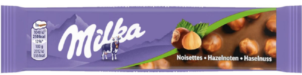 Milka Lait Noisette Barre Chocolatée 45 Gr