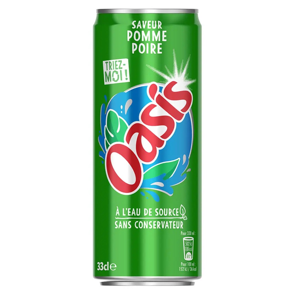 Oasis Pomme Poire Canette 33 Cl