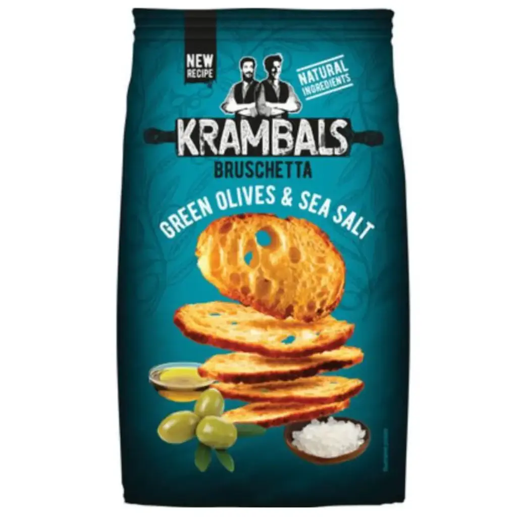Krambals Bruschetta Olive Verte & Sel Marin 70 Gr