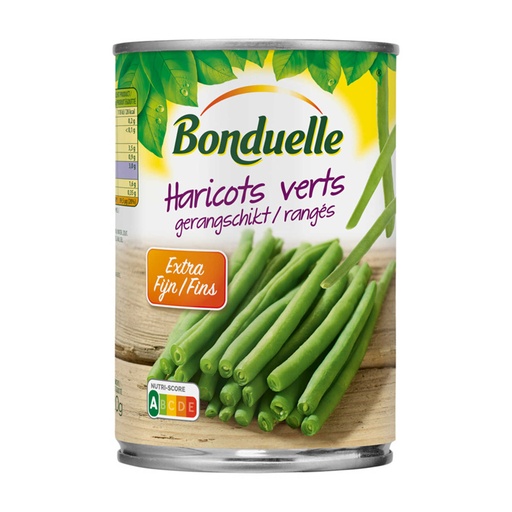 [BOND001] Bonduelle Haricots Verts Rangés Extra Fins 220 Gr