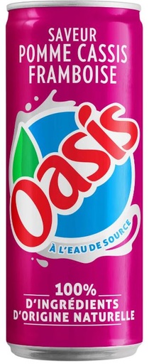 [OASI001] Oasis Pomme Cassis Framboise Canette 33 Cl