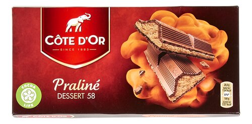 Côte d'Or Praliné Dessert 58 Tablette de Chocolat 200 Gr