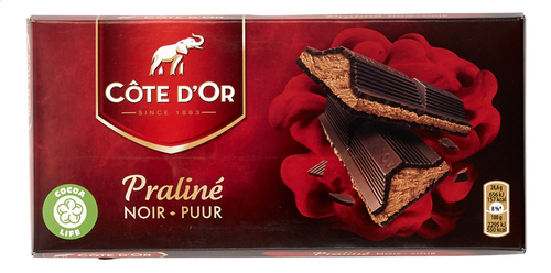 [20187] Côte d'Or Praliné Noir Tablette de Chocolat 200 Gr