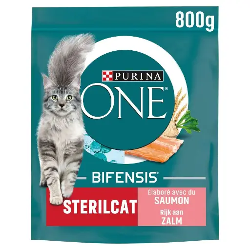 [17869] Purina One Sterilcat Saumon Croquettes Chats 800 Gr