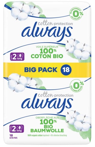 [ALWA008] Always Cotton Protection Long 18 Pièces