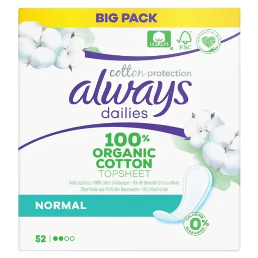 Always Cotton Protection Normal Protège-Slips 52 Pièces
