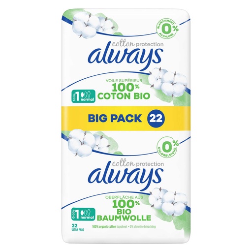 [ALWA009] Always Cotton Protection Normal 22 Pièces