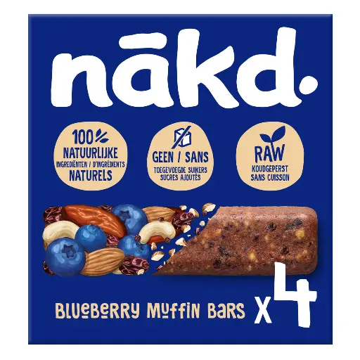 [NAKD001] Nakd Blueberry Muffin Barres de Céréales 140 Gr