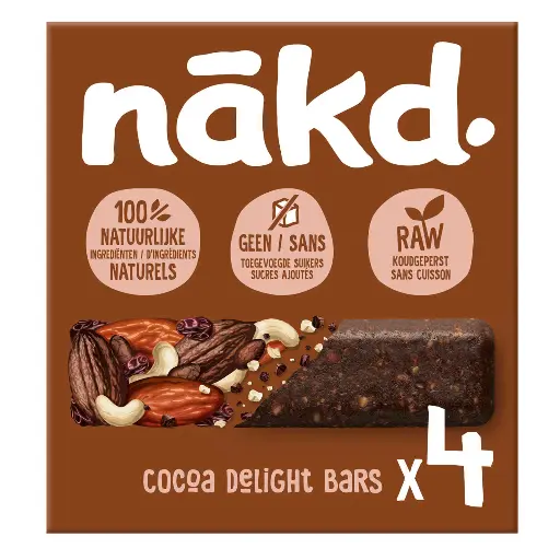 [NAKD002] Nakd Cocoa Delight Barres de Céréales 140 Gr
